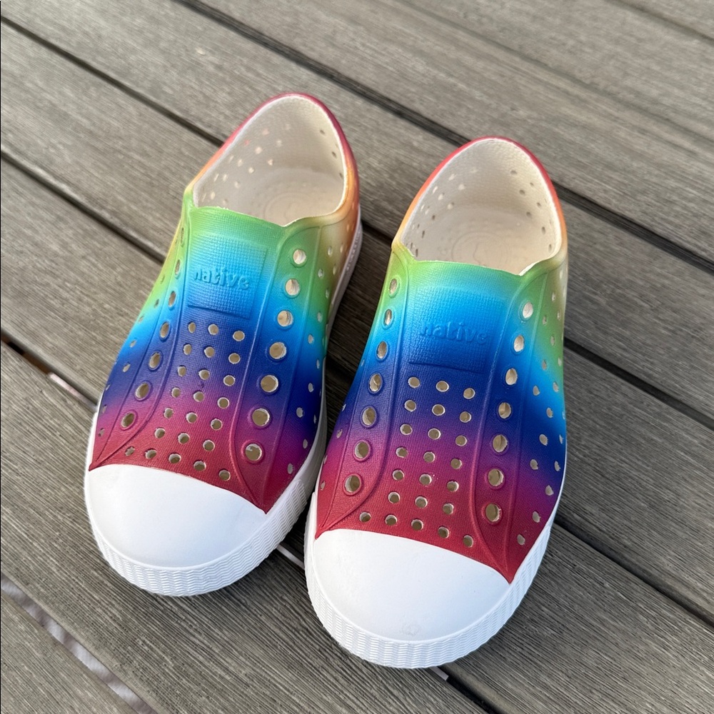Native Kids Rainbow Shoes Worn Once